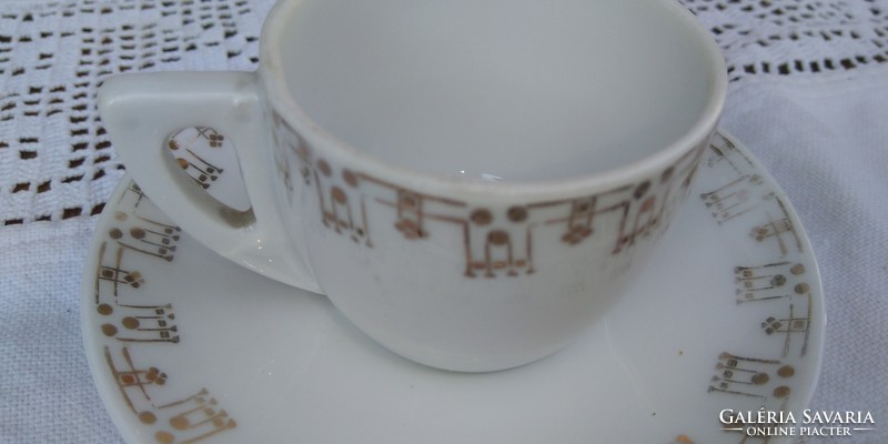 Antik Austria jelzésű porcelán arany díszítésű kávés ,3 db mokkás csésze + csészealj