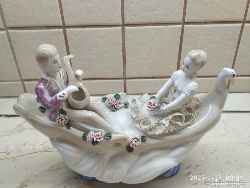 Figurative porcelain couple in love thinking porcelain for sale!