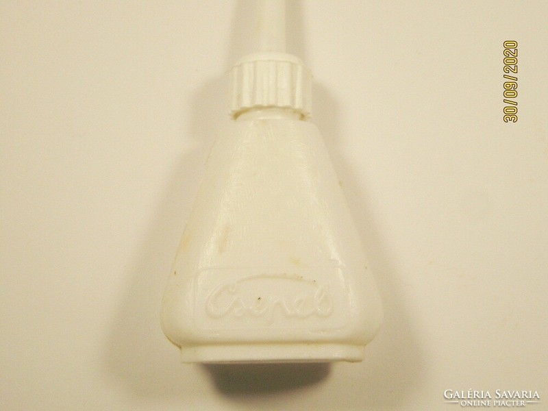 Retro oiled plastic bottle - dripping inscription - bicycle or instrument oil in it