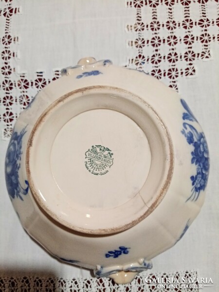Antique - 19th Century - cobalt blue villeroy and boch mettlach - porcelain/faience bowl blue white