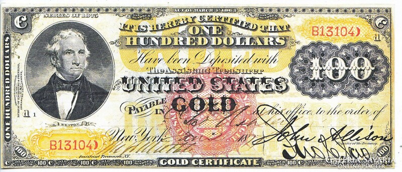 USA $100 1875 Replica