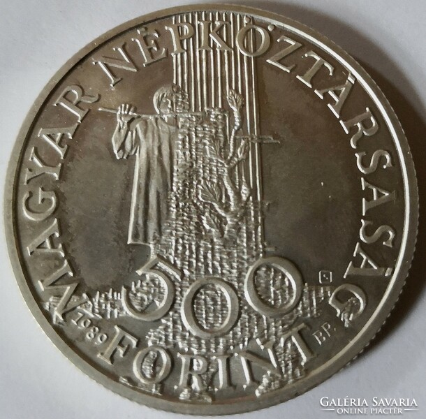 N/013 - 1989 - Védd a gyermekeket ezüst 500 Forint emlékérem