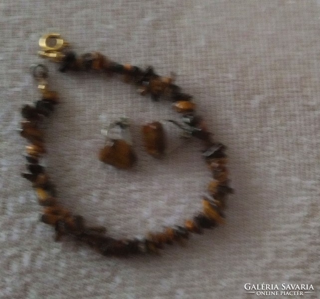 Tiger eye bracelet and clip