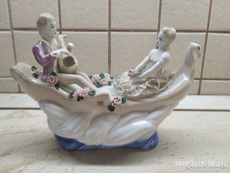 Figurative porcelain couple in love thinking porcelain for sale!