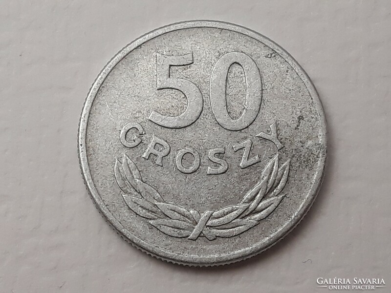 Lengyelország 50 Groszi 1957 érme - Lengyel Alu 50 Groszy 1957 külföldi pénzérme