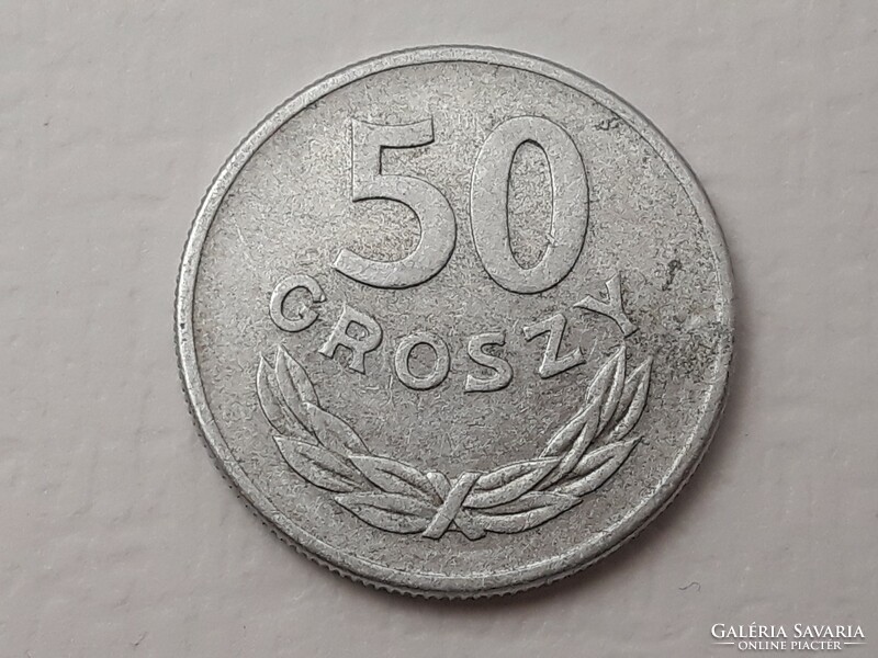 Poland 50 groszy 1957 coin - Polish aluminum 50 groszy 1957 foreign coin