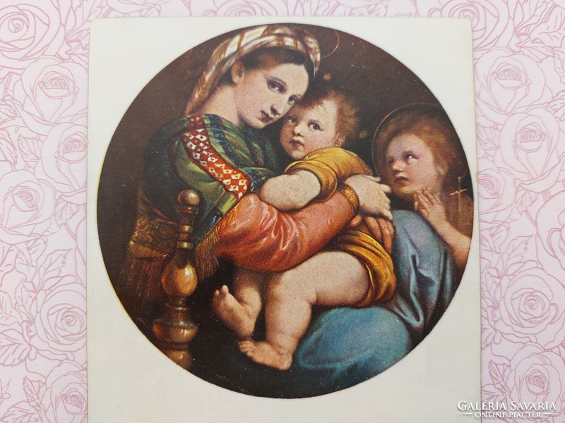Old postcard madonna postcard