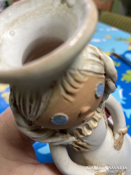 Ceramic candle holder girl