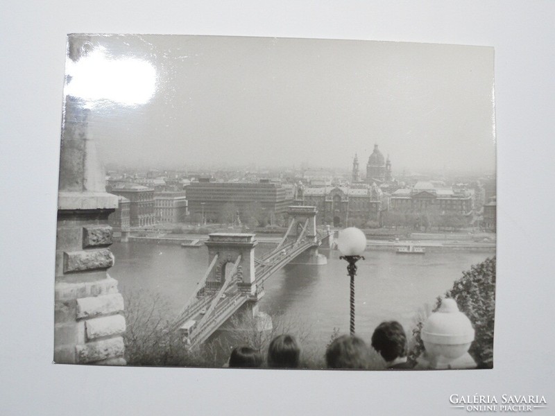 Old photo photo - Budapest chain bridge over the Danube
