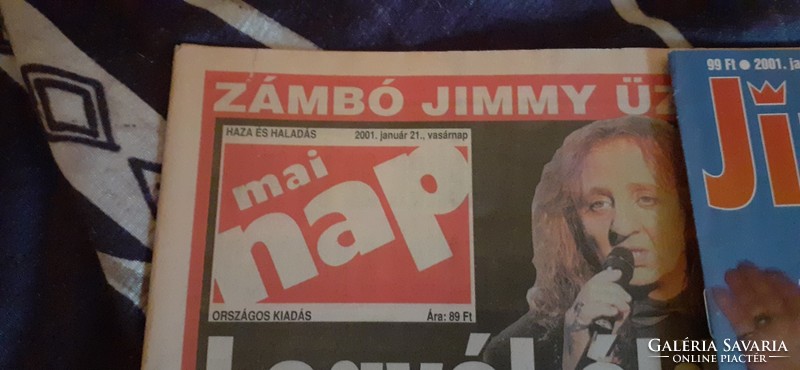 Newspapers related to the death of Jimmy Zámbó (2001)