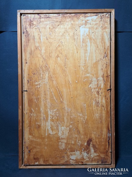 Erdei út - shepherd l. Marked (oil, wood), size with frame 54x33 cm