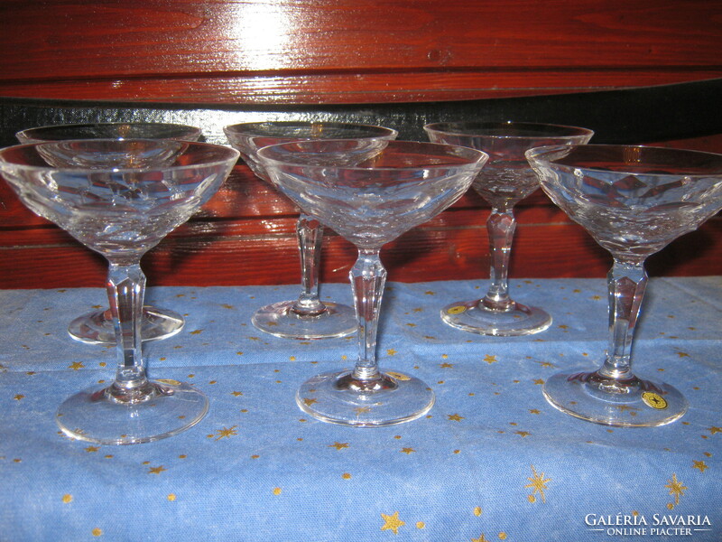 Josephinenhütte vintage 6 crystal champagne glass