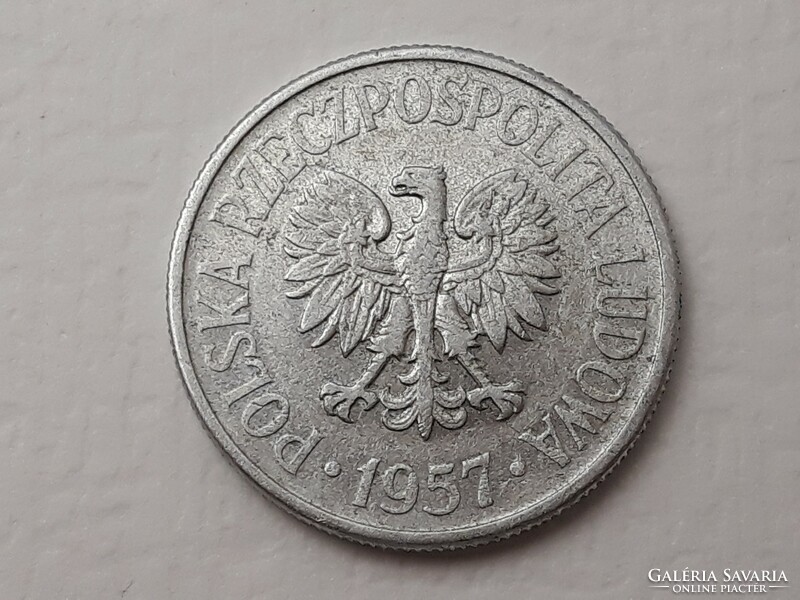 Lengyelország 50 Groszi 1957 érme - Lengyel Alu 50 Groszy 1957 külföldi pénzérme