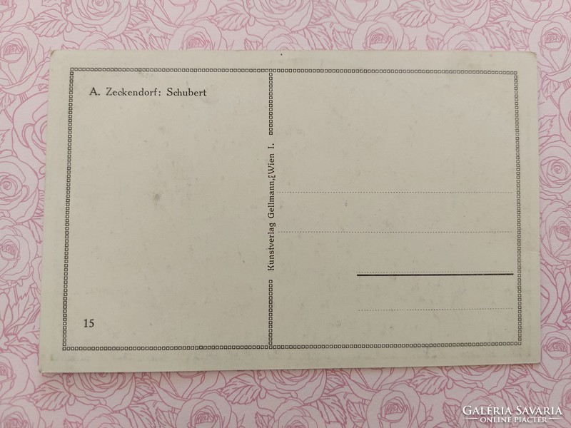 Régi képeslap Schubert levelezőlap