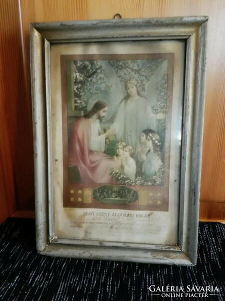 Antique, 1926 First Holy Communion commemorative image...+ 1 Image.