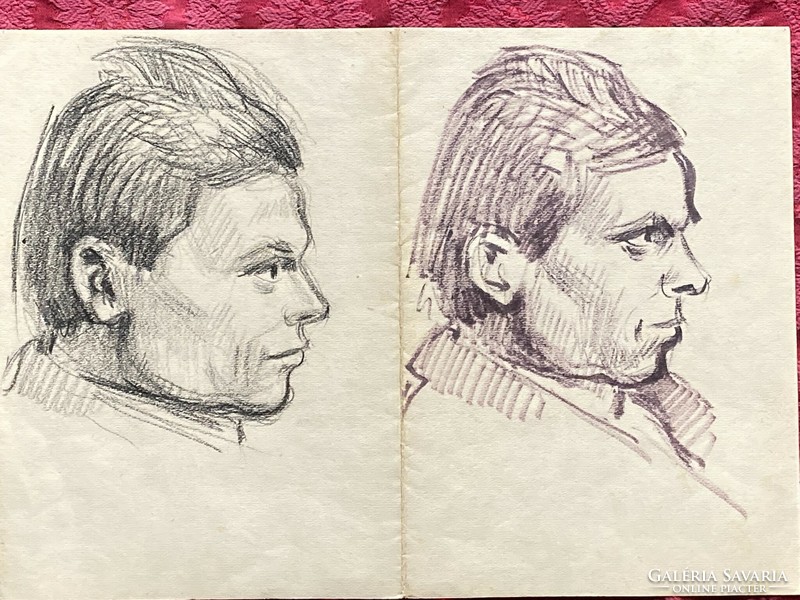 Two male portraits in one.