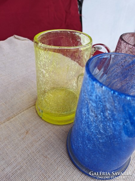 Yellow Blue Purple 13.5 Cm Cracked Veil Glass Veil Carcagi Berek Bath Glass Jug Jugs