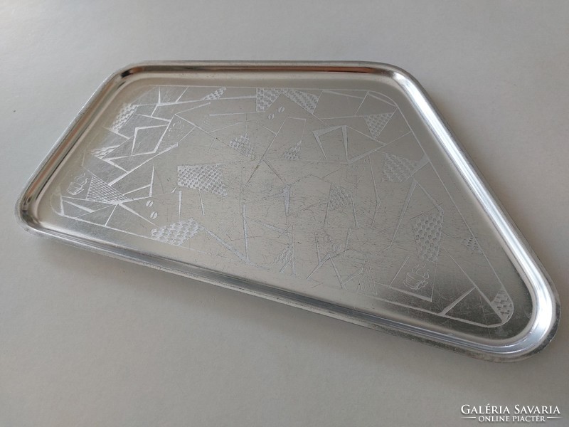 Retro alumínium fém tálca szögletes