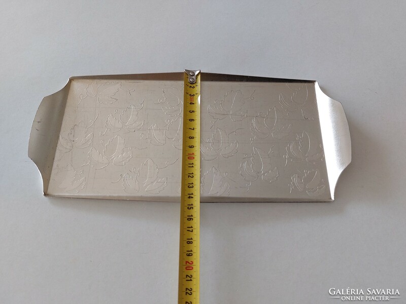 Retro alumínium fém tálca levélmintás