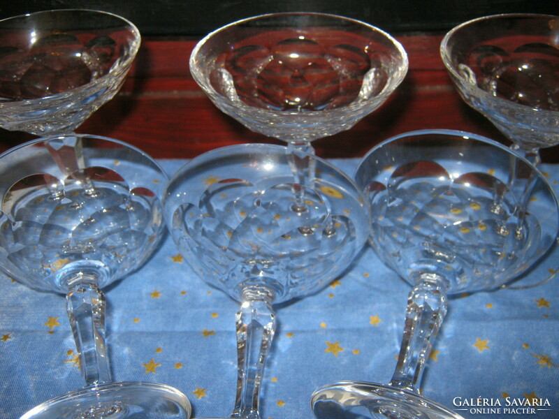 Josephinenhütte Vintage 6  kristály pezsgős pohár