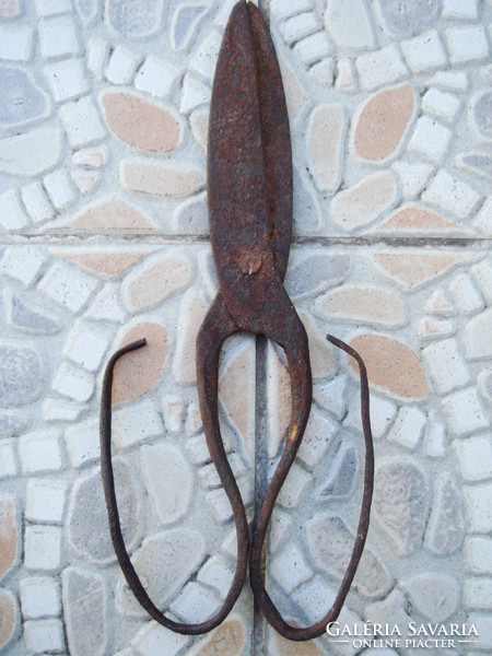 Antique old wrought iron vintage scissors 23 cm