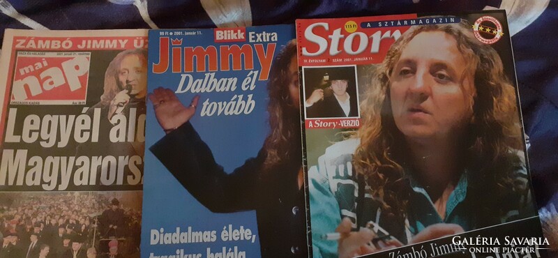 Newspapers related to the death of Jimmy Zámbó (2001)