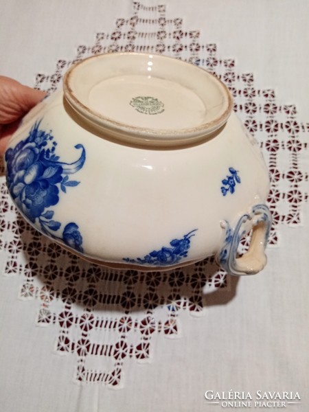 Antique - 19th Century - cobalt blue villeroy and boch mettlach - porcelain/faience bowl blue white