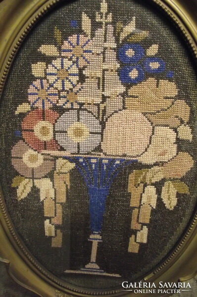 Oval art-deco tapestry.
