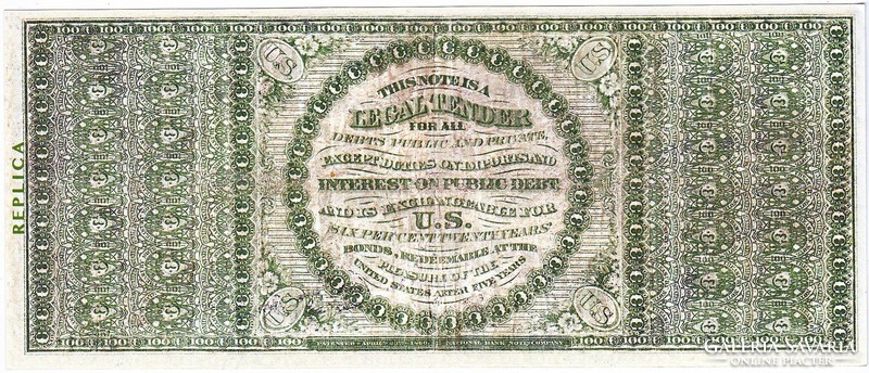 USA 100 dollár 1863 REPLIKA