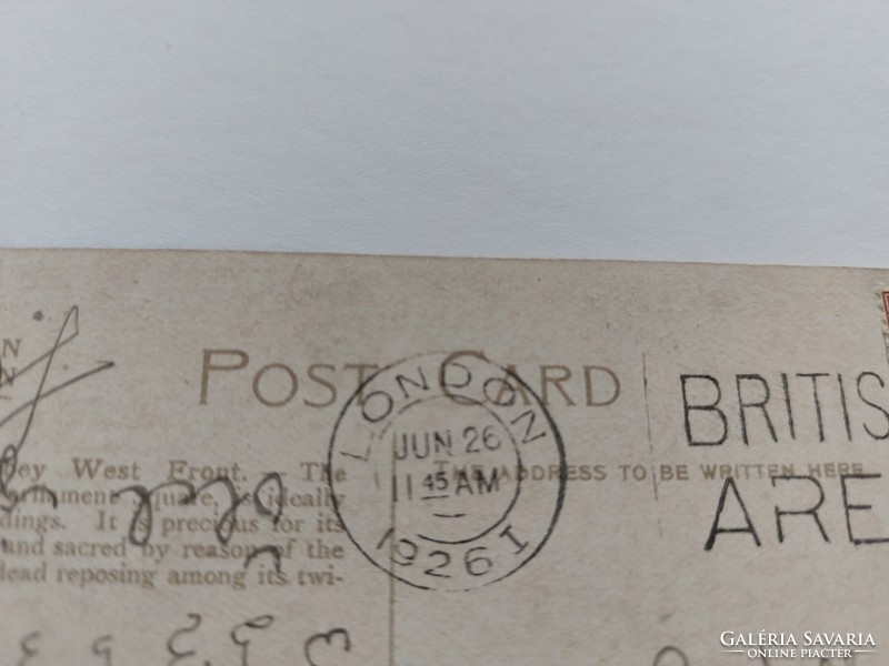 Régi képeslap 1926 London fotó levelezőlap