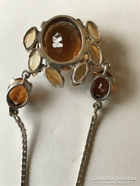 Antique silver necklace with blue citrine stones