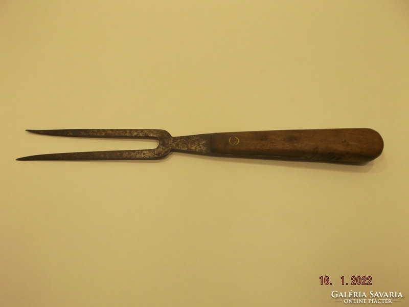 Iron meat fork with wooden handle --- 3 ---