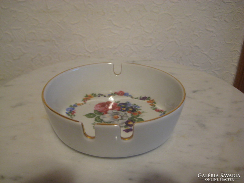 Zsolnay bowl, ashtray, with beautiful flower decor, 10 x 3.5 cm
