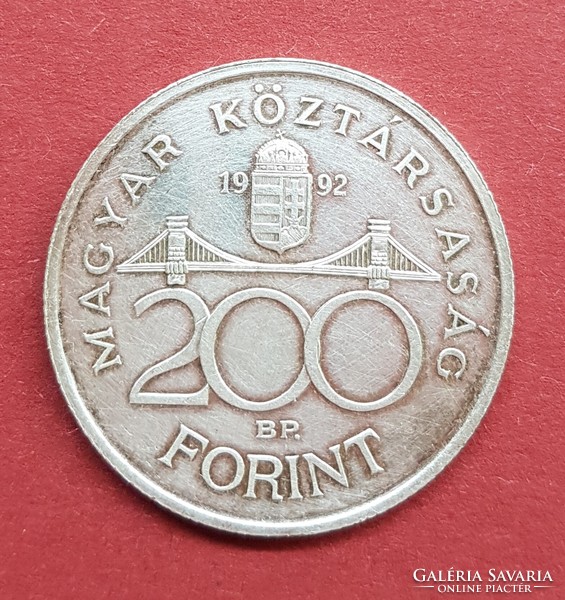 Hungarian silver 200 HUF coin 1992
