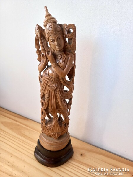 Beautiful krishna hand carved wooden statue 35x10x7cm