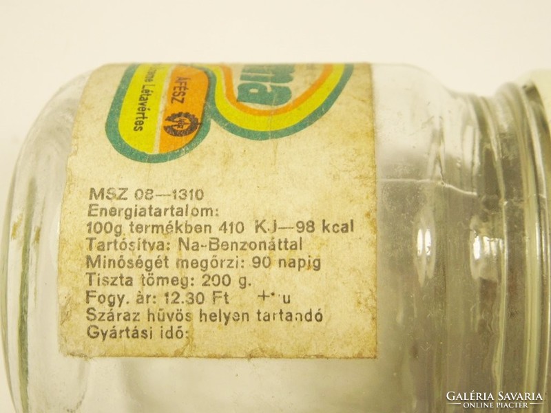 Retro papír címkés befőttes üveg - Ecetes reszelt torma - Derecskei ÁFÉSZ Létavértes - 1980-as évek