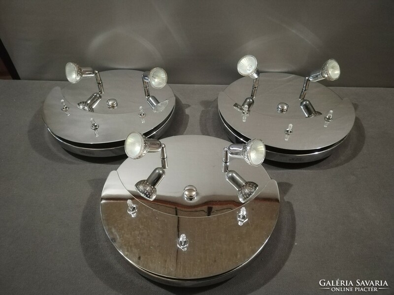 3 German design chrome chandeliers on deck, ceiling lamp
