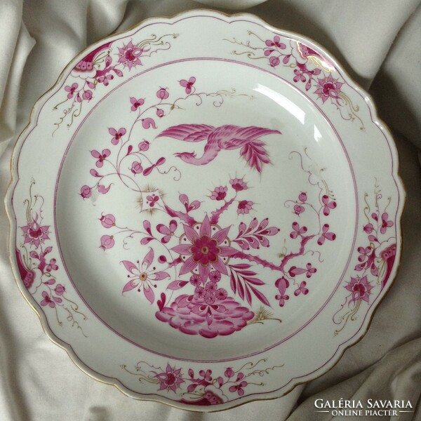 1928 Meissen XL nagy kézzel festett Főnix Keleti orientális porcelán tányér Német Design katalógus