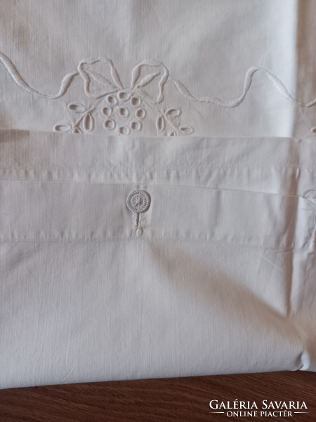 2 monogrammed, old pillowcases 57x43cm