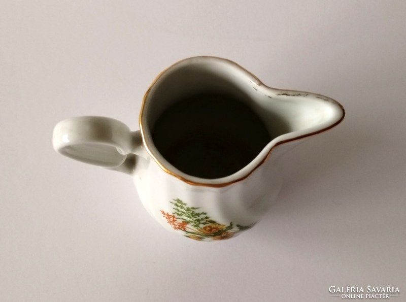 Small porcelain milk and lemon juice dispenser with an old marked field flower pattern