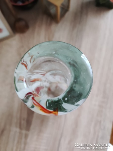 Vastag,súlyos üveg váza (28 cm)