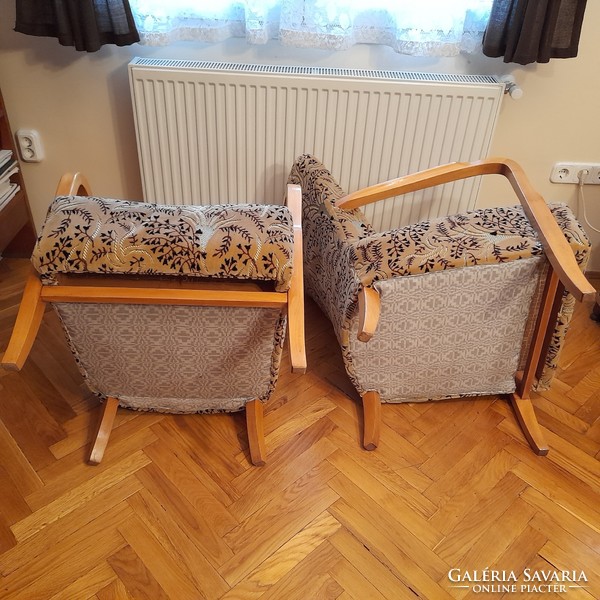Antique retro armchairs reupholstered and refurbished from the 60s
