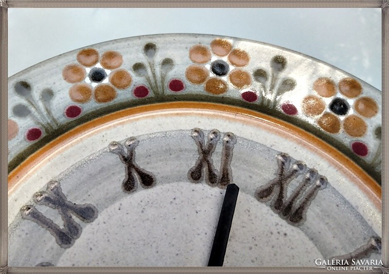 German handmade ceramic working wall clock