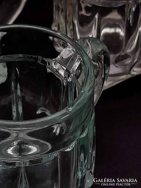 Antik szecessziós üveg csésze, bütykös pohár