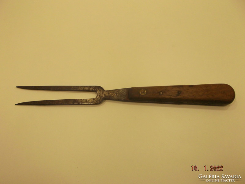 Iron meat fork with wooden handle --- 3 ---