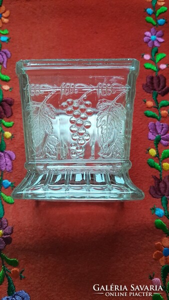 Genuine antique embossed, etched glass vase.