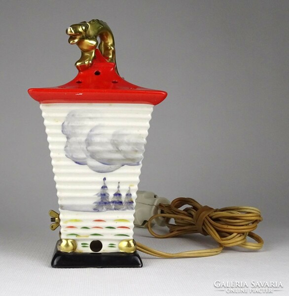 1L786 Régi világító kínai lámpás Hummel porcelán 18 cm