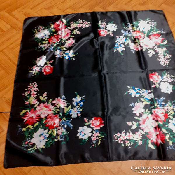Black floral scarf