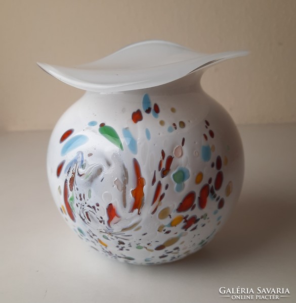 Vintage three-layer blown glass vase
