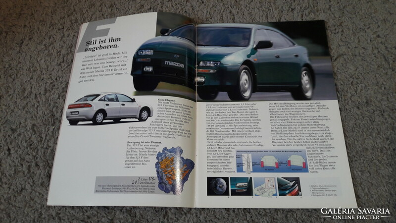 Mazda 323 ba model, brochure, catalog, retro advertisement, old timer, Japan car,